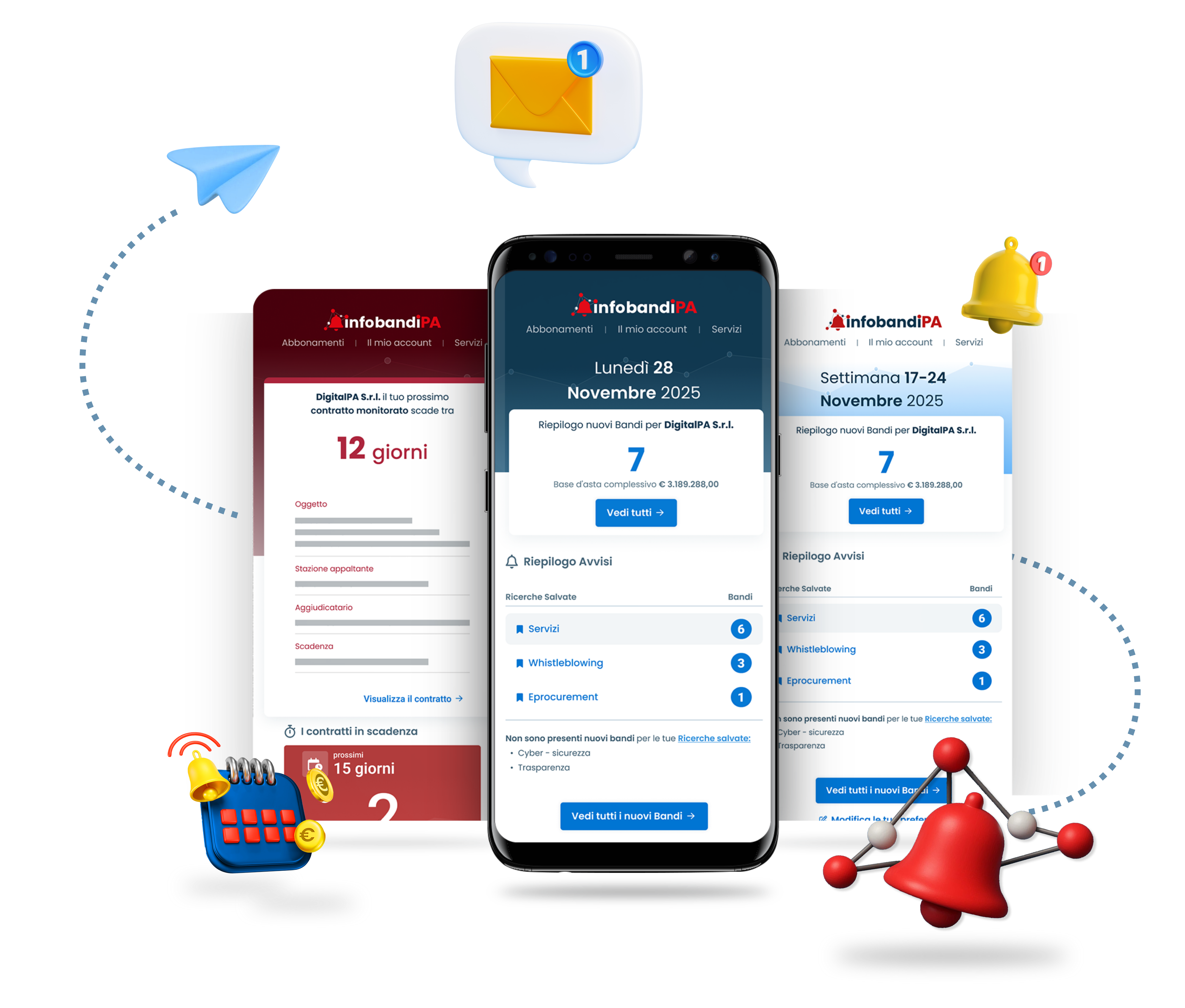 Anteprima piattaforma InfoBandiPA desktop mobile alert